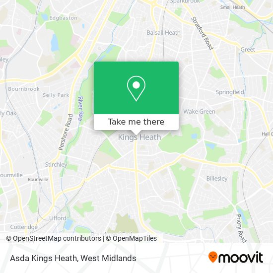 Asda Kings Heath map