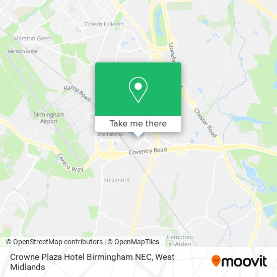 Crowne Plaza Hotel Birmingham NEC map