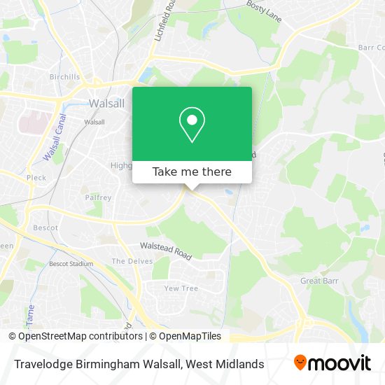 Travelodge Birmingham Walsall map