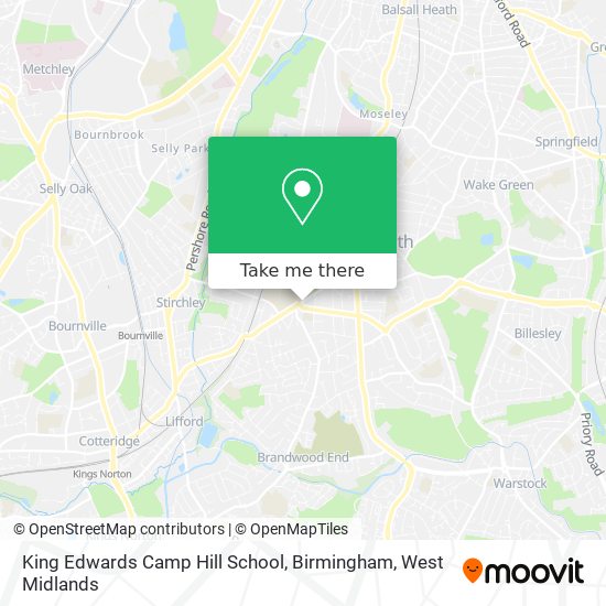 King Edwards Camp Hill School, Birmingham map