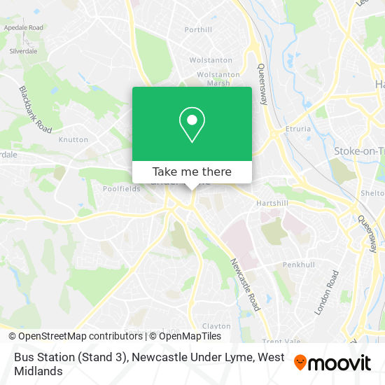 Bus Station (Stand 3), Newcastle Under Lyme map