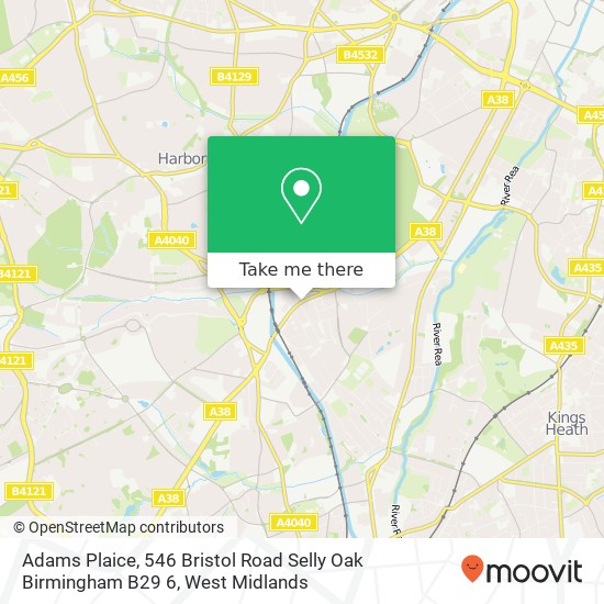 Adams Plaice, 546 Bristol Road Selly Oak Birmingham B29 6 map