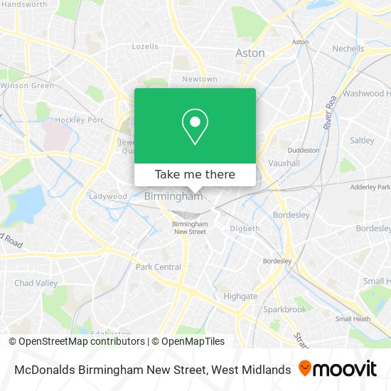 McDonalds Birmingham New Street map