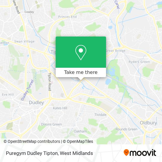 Puregym Dudley Tipton map