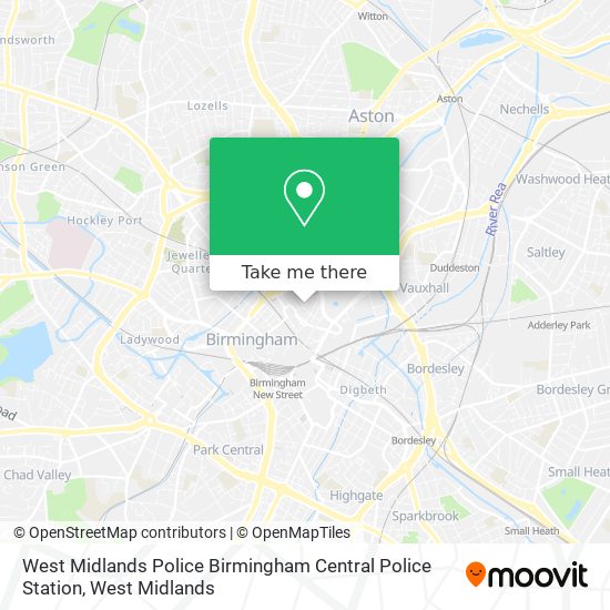 West Midlands Police Birmingham Central Police Station map