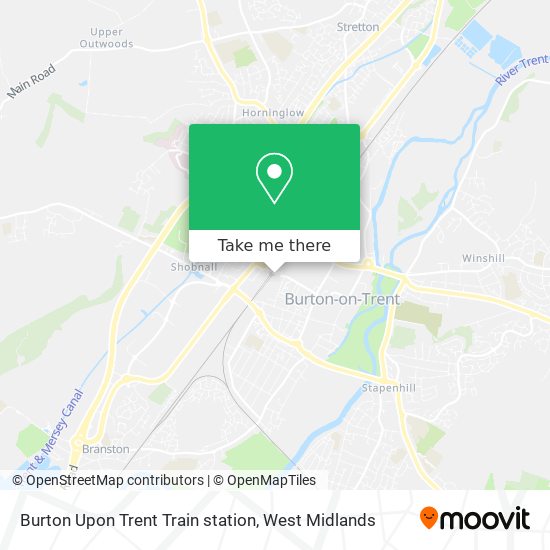 Burton Upon Trent Train station map