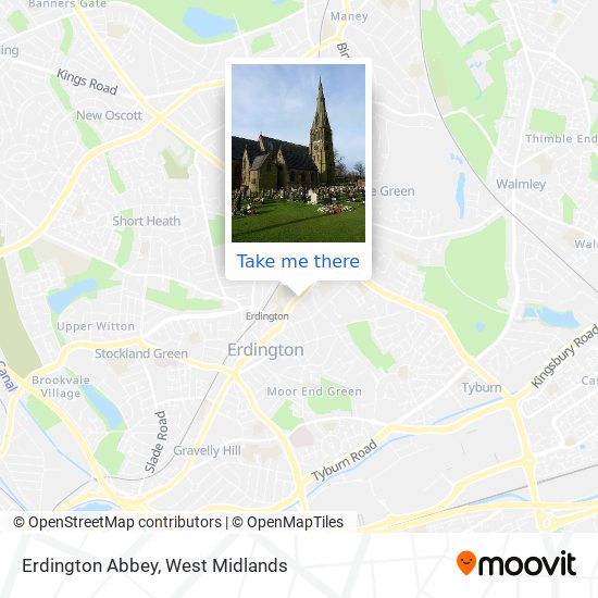 Erdington Abbey map