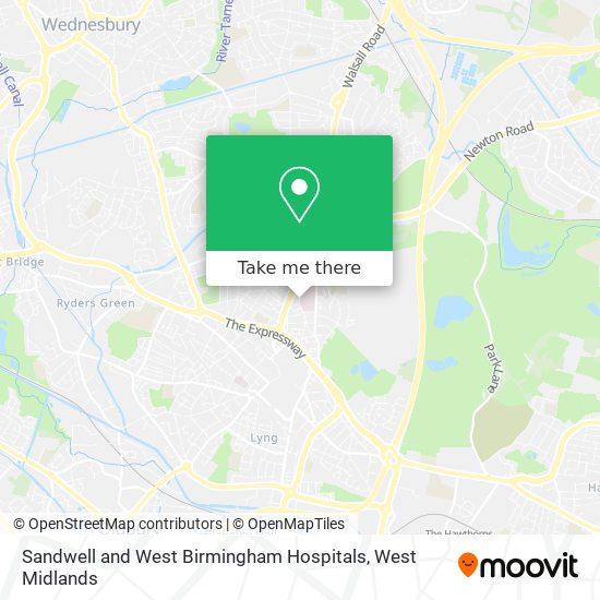 Sandwell and West Birmingham Hospitals map