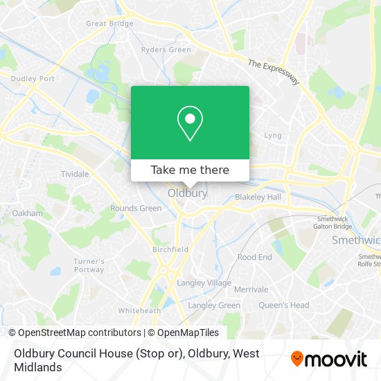 Oldbury Council House (Stop or), Oldbury map