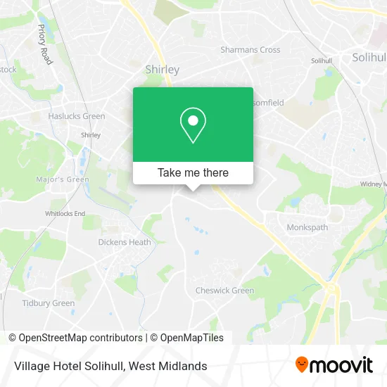 Village Hotel Solihull map