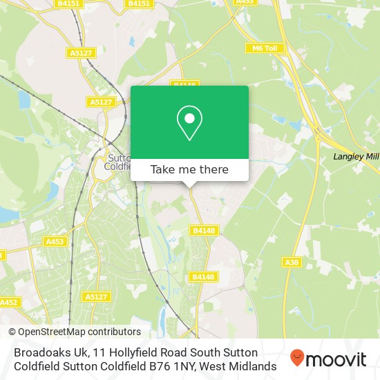 Broadoaks Uk, 11 Hollyfield Road South Sutton Coldfield Sutton Coldfield B76 1NY map