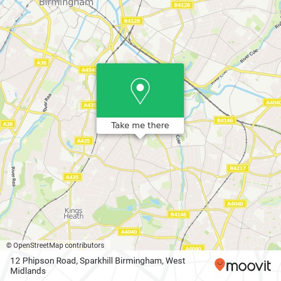 12 Phipson Road, Sparkhill Birmingham map
