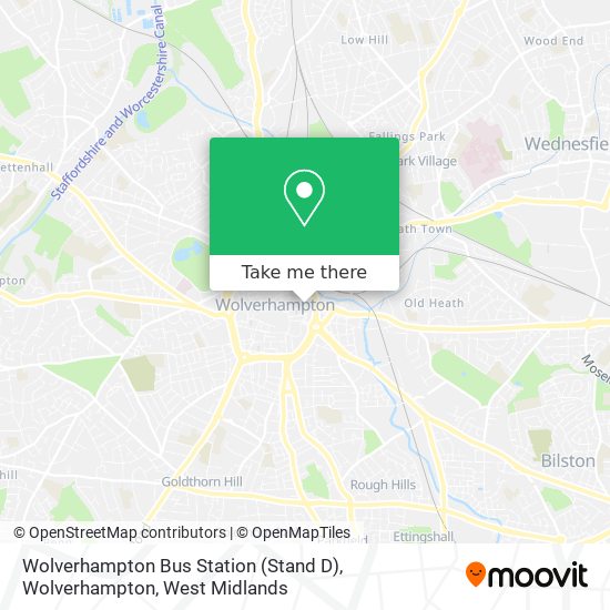 Wolverhampton Bus Station (Stand D), Wolverhampton map