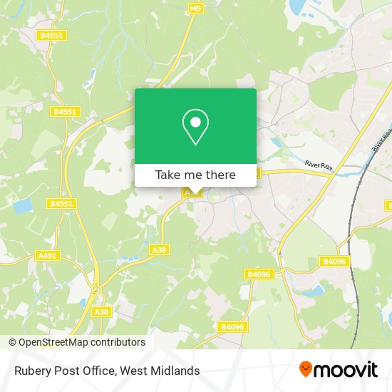 Rubery Post Office map