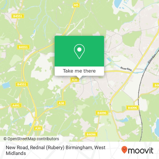 New Road, Rednal (Rubery) Birmingham map