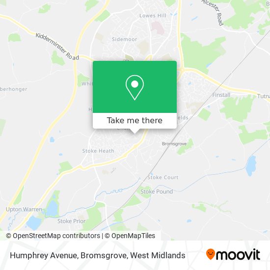 Humphrey Avenue, Bromsgrove map