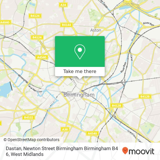 Dastan, Newton Street Birmingham Birmingham B4 6 map