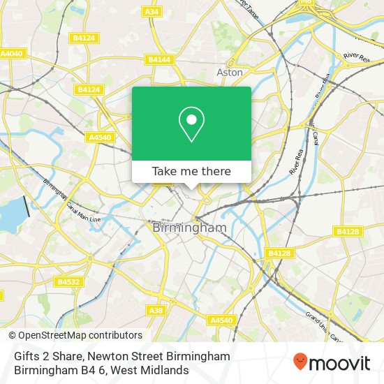 Gifts 2 Share, Newton Street Birmingham Birmingham B4 6 map
