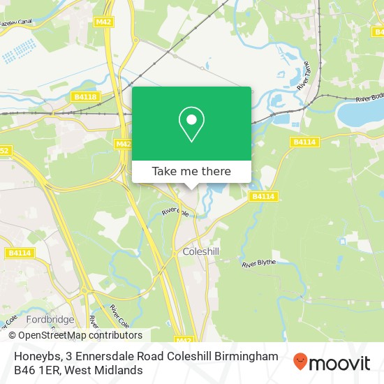 Honeybs, 3 Ennersdale Road Coleshill Birmingham B46 1ER map