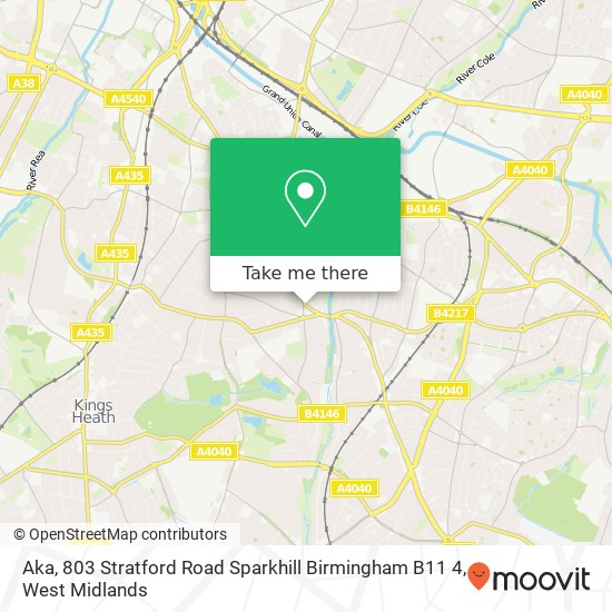 Aka, 803 Stratford Road Sparkhill Birmingham B11 4 map