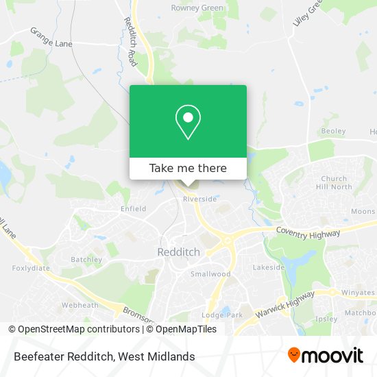 Beefeater Redditch map