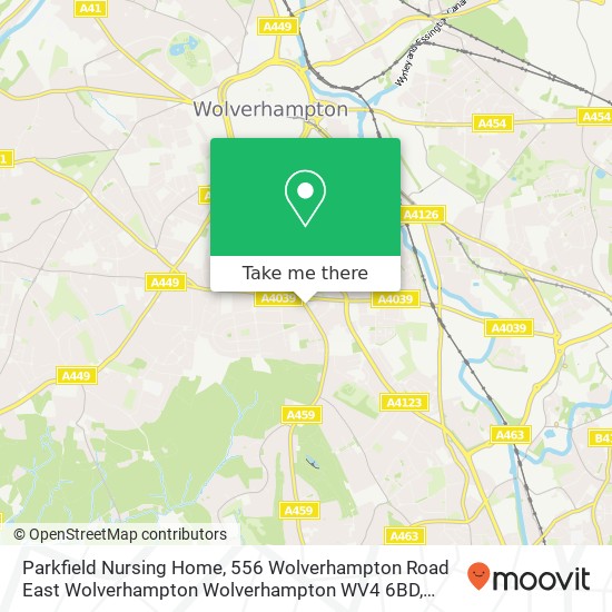 Parkfield Nursing Home, 556 Wolverhampton Road East Wolverhampton Wolverhampton WV4 6BD map