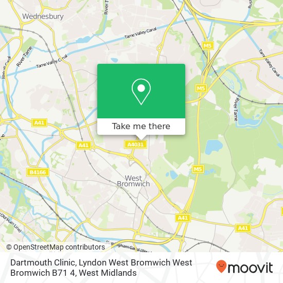 Dartmouth Clinic, Lyndon West Bromwich West Bromwich B71 4 map