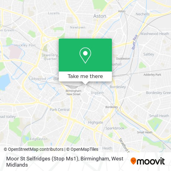 Moor St Selfridges (Stop Ms1), Birmingham map