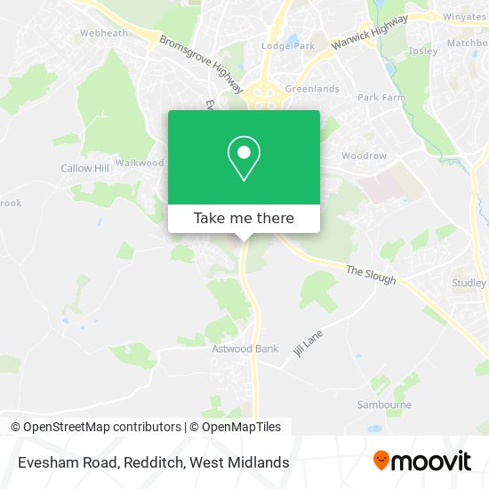 Evesham Road, Redditch map