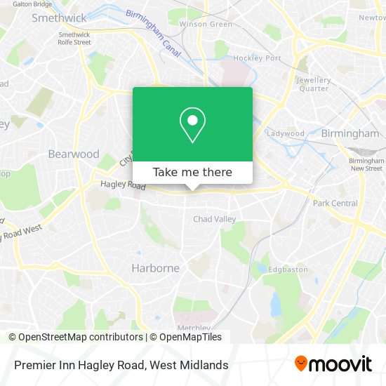 Premier Inn Hagley Road map