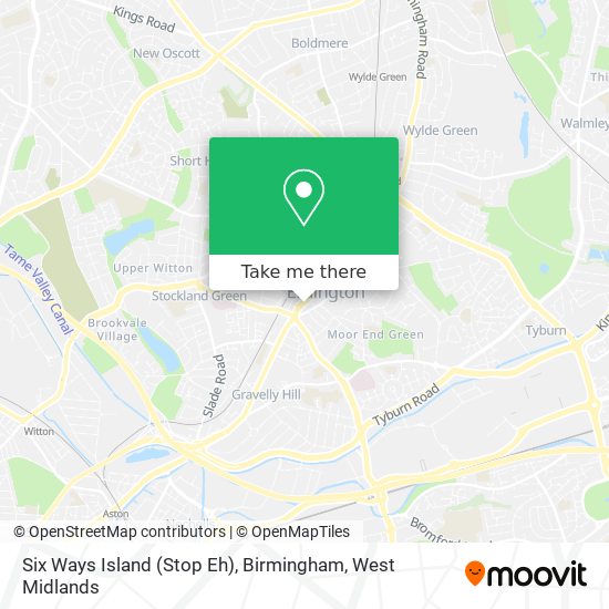 Six Ways Island (Stop Eh), Birmingham map