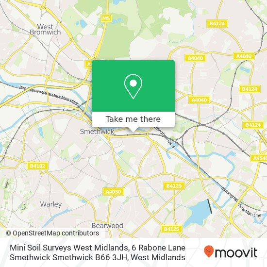 Mini Soil Surveys West Midlands, 6 Rabone Lane Smethwick Smethwick B66 3JH map