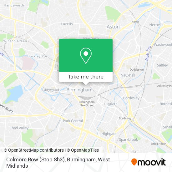 Colmore Row (Stop Sh3), Birmingham map