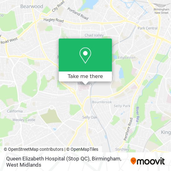 Queen Elizabeth Hospital (Stop QC), Birmingham map