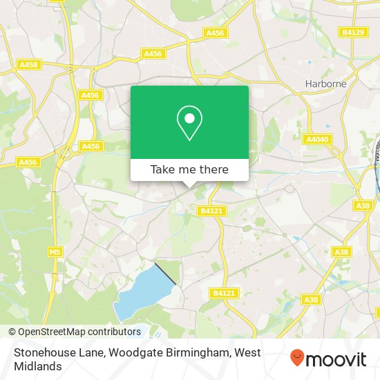 Stonehouse Lane, Woodgate Birmingham map