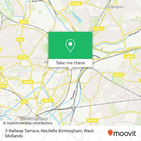 3 Railway Terrace, Nechells Birmingham map