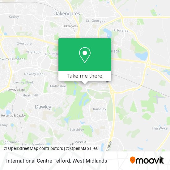 International Centre Telford map