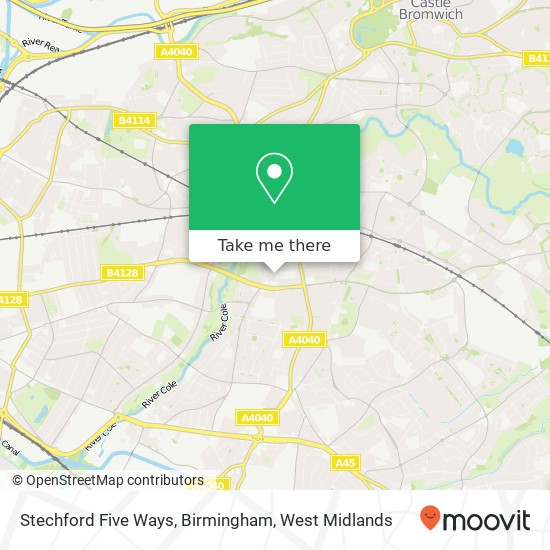 Stechford Five Ways, Birmingham map