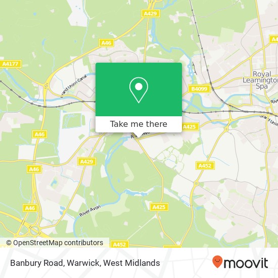 Banbury Road, Warwick map
