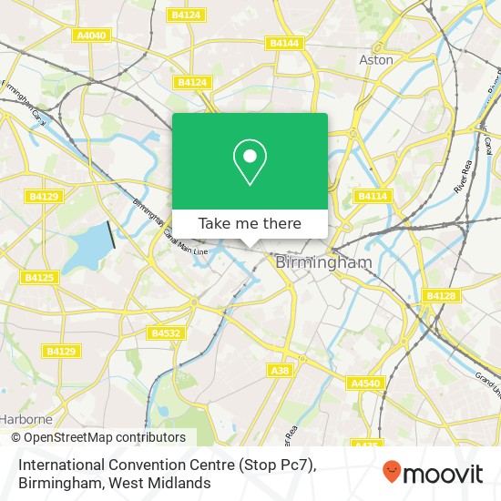 International Convention Centre (Stop Pc7), Birmingham map