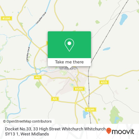 Docket No.33, 33 High Street Whitchurch Whitchurch SY13 1 map