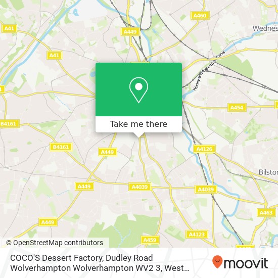 COCO'S Dessert Factory, Dudley Road Wolverhampton Wolverhampton WV2 3 map