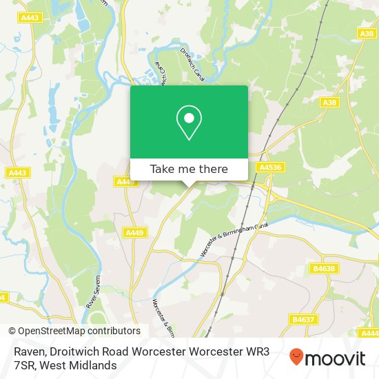 Raven, Droitwich Road Worcester Worcester WR3 7SR map