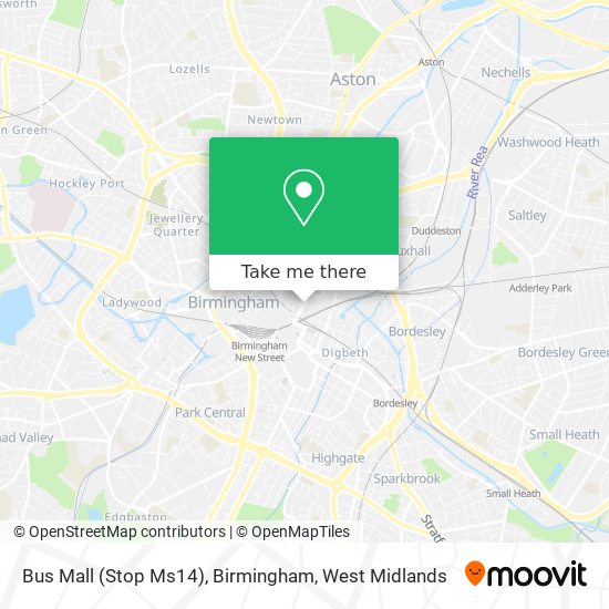 Bus Mall (Stop Ms14), Birmingham map