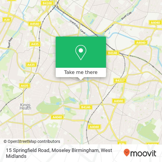 15 Springfield Road, Moseley Birmingham map