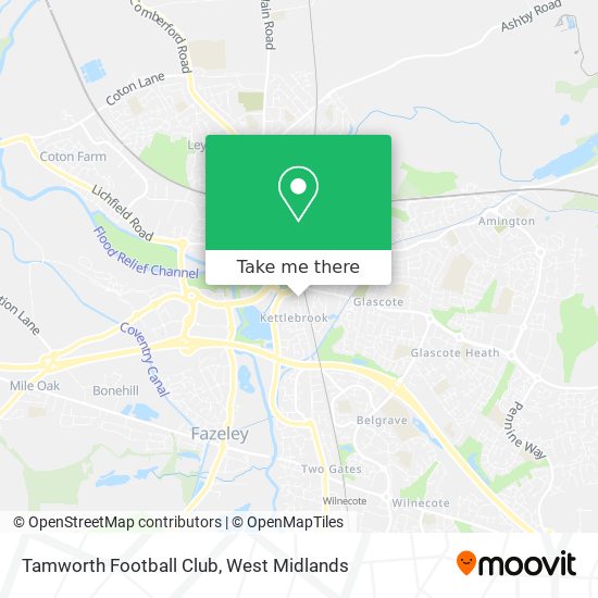 Tamworth Football Club map