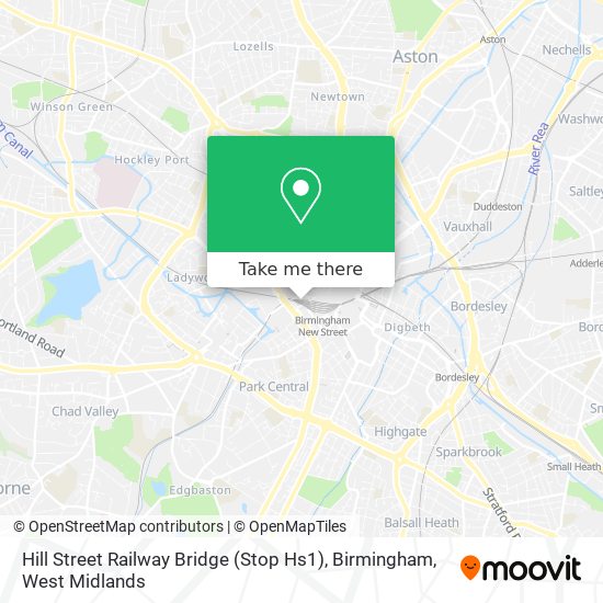 Hill Street Railway Bridge (Stop Hs1), Birmingham map