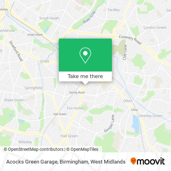 Acocks Green Garage, Birmingham map