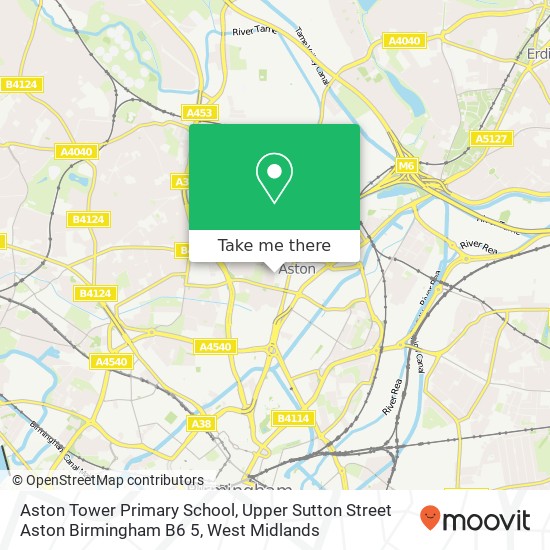 Aston Tower Primary School, Upper Sutton Street Aston Birmingham B6 5 map