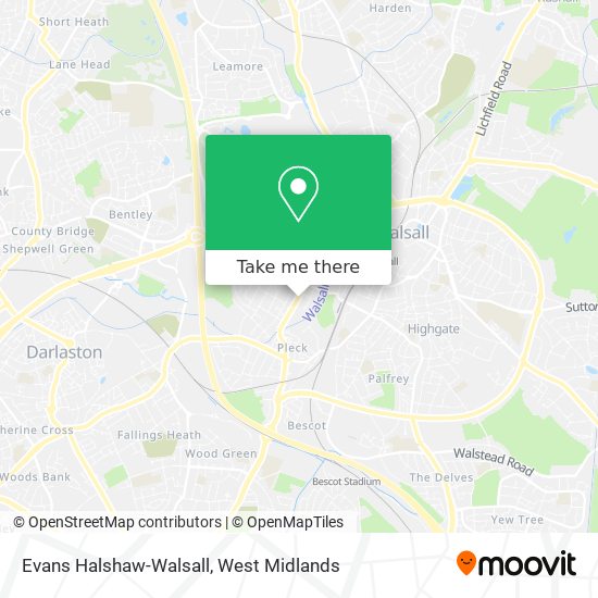 Evans Halshaw-Walsall map